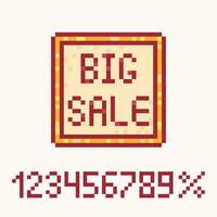 gros vente signe. pixel art style icône constructeur vecteur