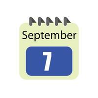 septembre sept du quotidien calendrier icône vecteur