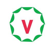 feuille petit v nombre logo vecteur