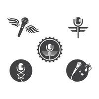 microphone icône logo de karaoké et musical vecteur illustration conception