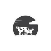 vache logo vecteur illustration modèle