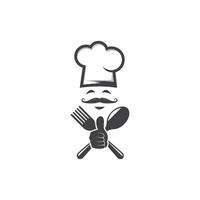 chapeau chef logo vecteur illustration