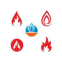 Feu flamme logo icône vector illustration design