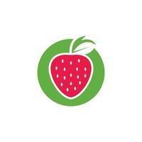 fraise icône logo vecteur illustration