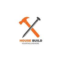 illustration vectorielle d'icône de logo de construction et de rénovation de maison vecteur