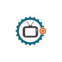 télévision équipement icône logo vecteur illustration