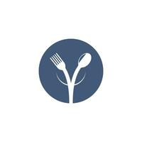 fourchette, cuillère, logo, icône, vecteur, illustration vecteur
