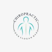 chiropratique logo conception vecteur spinal colonne vertébrale icône logo avec Créatif élément concept