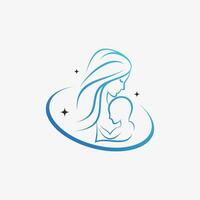 maman et bébé logo conception vecteur pour maternité clinique avec Créatif élément concept