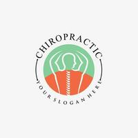 chiropratique logo conception vecteur spinal colonne vertébrale icône logo avec Créatif élément concept