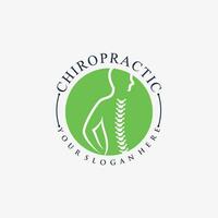chiropratique logo conception vecteur spinal colonne vertébrale icône logo avec Créatif élément concept