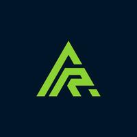 lettre ar avec Triangle conception logo vecteur