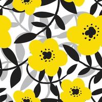 joli motif de fleurs jaunes pour le tissu vecteur