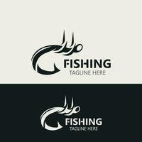 crochet pêche logo Facile et moderne ancien rustique vecteur conception style modèle illustration