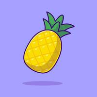 dessin animé ananas fruit vecteur main tiré illustration isolé