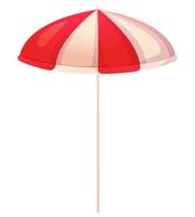 parasol rayé rouge et blanc vecteur