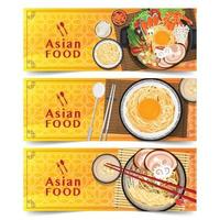 bannière design bannières de cuisine asiatique mis en illustration vectorielle isolé vecteur