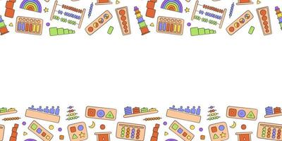 jouets pour enfants pour les jeux montessori. jouets éducatifs pour les enfants d'âge préscolaire vecteur