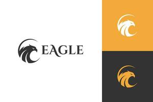 Aigle tête logo icône conception illustration. faucon emblème conception. faucon silhouette logo symbole vecteur