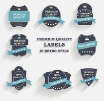 label de qualité premium vecteur défini dans un style rétro