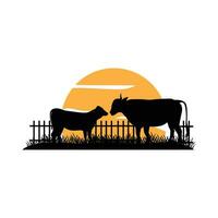 vache logo, bétail ferme vecteur, silhouette Facile minimaliste conception illustration, symbole modèle vecteur