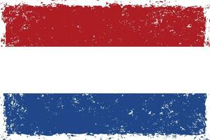 Pays-Bas drapeau grunge affligé style vecteur