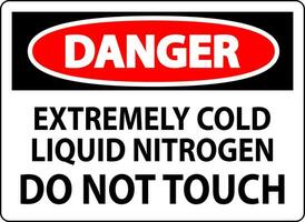 danger signe extrêmement du froid liquide azote faire ne pas toucher vecteur