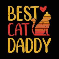 meilleur chat papa - chat papa vecteur T-shirt conception avec ancien et rétro style.