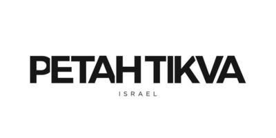 petah tikva dans le Israël emblème. le conception Caractéristiques une géométrique style, vecteur illustration avec audacieux typographie dans une moderne Police de caractère. le graphique slogan caractères.