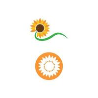 vecteur de modèle de logo de fleur de soleil