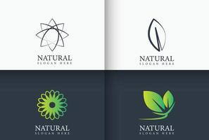 collection de conception de logo naturel dans un style minimal vecteur