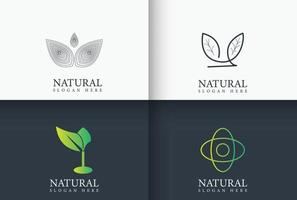 collection de conception de logo naturel dans un style minimal vecteur
