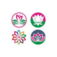 logo de fleurs de lotus vecteur