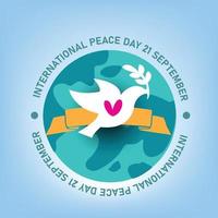 journée internationale de la paix. concept d'illustration présente le monde de la paix. vecteur