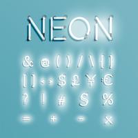 Caractère de néon réaliste, vector