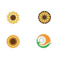 définir le modèle de logo de fleur de soleil vecteur