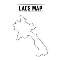 contour simple carte du laos vecteur