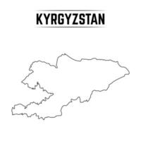 contour simple carte du kirghizistan vecteur