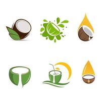 illustration de conception d'icône de vecteur de logo de noix de coco