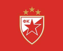 crête zvezda club logo symbole Serbie ligue Football abstrait conception vecteur illustration avec rouge Contexte