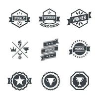 badges gagnants et icônes de timbre. illustration vectorielle vecteur