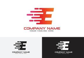 concept de logo rapide lettre e vecteur