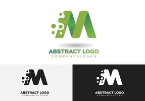 lettre m concept de logo tech vecteur