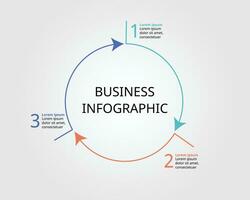 3 La Flèche modèle pour infographie pour présentation pour 3 élément vecteur