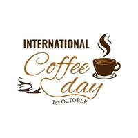 international café journée vecteur illustration. international café journée concept. octobre 1.