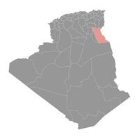 el oued Province carte, administratif division de Algérie. vecteur
