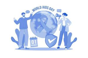monde sida journée illustration concept sur blanc Contexte vecteur
