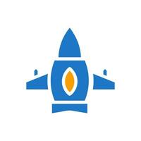 avion icône solide bleu Orange Couleur militaire symbole parfait. vecteur