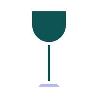 verre du vin icône solide vert violet Couleur Pâques symbole illustration. vecteur