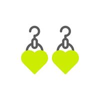 boucle d'oreille l'amour icône bichromie gris vibrant vert Couleur mère journée symbole illustration. vecteur